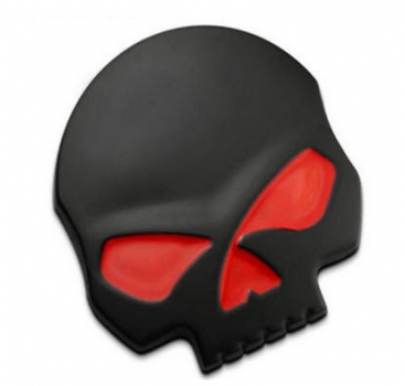 3D-Totenkopf-Metall-Schwarz