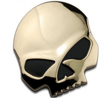3D Totenkopf Metall Chrom Gold
