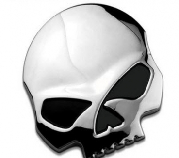 3D Totenkopf Metall - Chrom