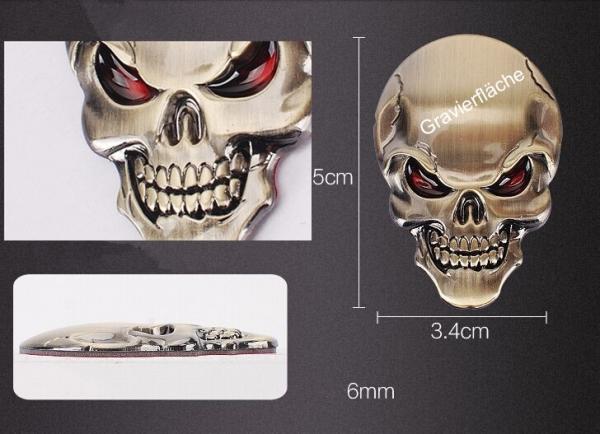 3D Totenkopf Metall