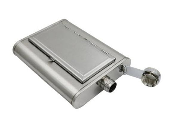 Flachmann mit Ziegarettenetui (6OZ)